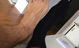 Black socks and  superrior alpha feets