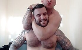 Russian Muscle Boys flex and choke each other