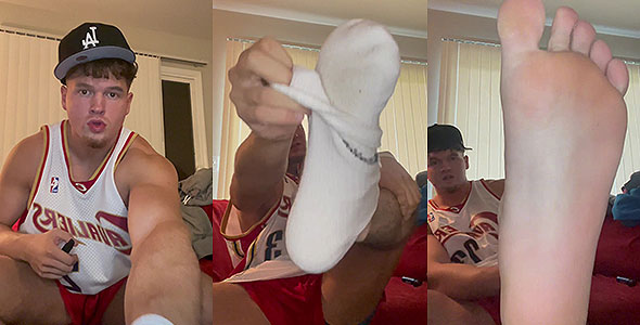 Removing socks and demanding feet worship