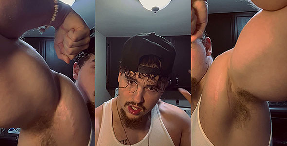 Pit sniffing worship on Dominant Alpha 