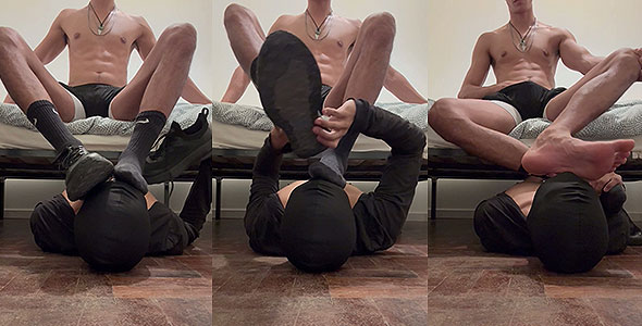 Doormat for Handsome straight model after gym