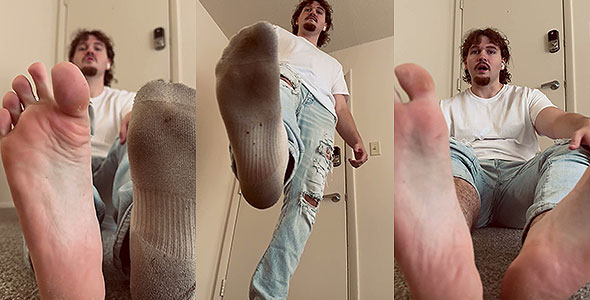 Remove the smelly shoes and stinky moist socks