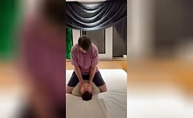 GYM MASTER HARD CHOKE AND FACE SLAP DOM