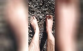 My sexy feets in the sand of the river